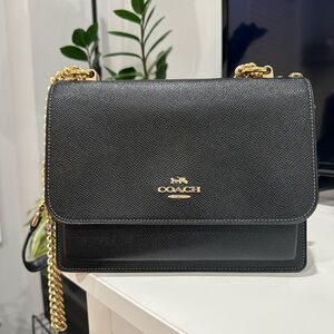 Coach Black Crossbody Bag with Gold Chain
